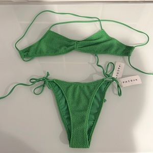Green PacSun swim suit, still had liners and tags! (Size XS top and XXS bottoms)